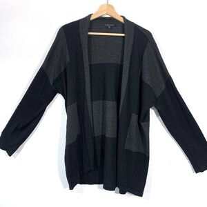 Eileen Fisher Women's Merino Blocked Stripe Cardigan XL